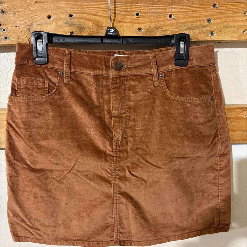 Old Navy Tan Velvet Mini Skirt